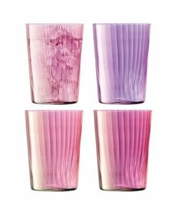 LSA International Gems Tumbler 560 ml Assorted Colours Garnet X 4 Pcs