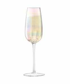 LSA International Pearl Champagne Flute 250 Ml Mother Of Pearl X 4 Pcs