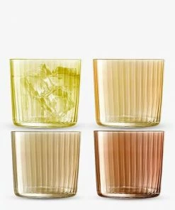 LSA International Gem Tumbler Glasses Set Of 4 310 Ml Amber