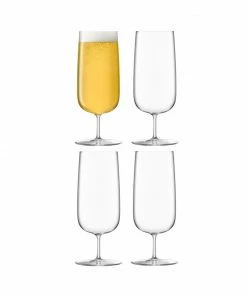 LSA International Borough Pilsner Glass 440 ml Clear X 4 Pcs