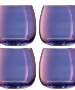 LSA International Set of 4 Aurora Polar Violet Stemless Glasses - 370ml
