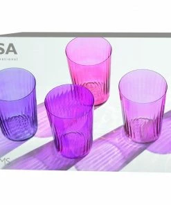 LSA International Set of 4 Assorted Garnet 560ml Gems Tumbler Glasses