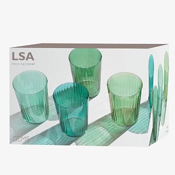 LSA International Gems Ripple Glass - Set of 8 8 LSA International Gems Ripple Glass - Set of 8