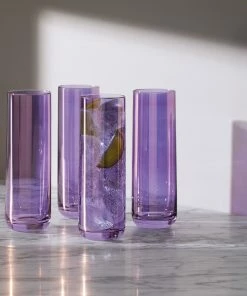 LSA International Set of 4 Aurora Polar Violet Highball Glasses - 420ml