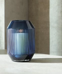 LSA International Rotunda Sapphire Blue Glass Lantern/Vase 26cm 7 LSA International Rotunda Sapphire Blue Glass Lantern/Vase 26cm