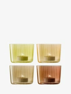 LSA International Gems Tealight Holder Set Of 4 Assorted Amber