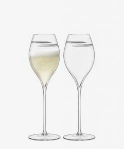 LSA International Set of 2 Verso Tulip Champagne Flutes