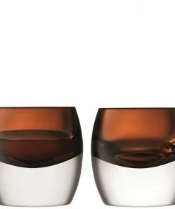 LSA International Set of 2 Peat Brown Whisky Club Tumblers
