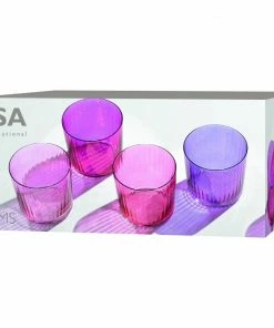 LSA International Set of 4 310ml Assorted Garnet Gems Tumbler Glasses 15 LSA International Set of 4 310ml Assorted Garnet Gems Tumbler Glasses
