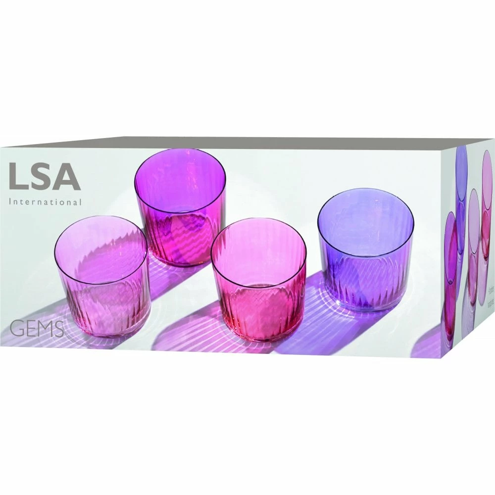 LSA International Set of 4 310ml Assorted Garnet Gems Tumbler Glasses 9 LSA International Set of 4 310ml Assorted Garnet Gems Tumbler Glasses