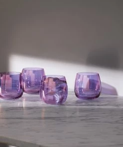 LSA International Set of 4 Aurora Polar Violet Stemless Glasses - 370ml 8 LSA International Set of 4 Aurora Polar Violet Stemless Glasses - 370ml