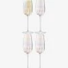 LSA International Set of 4 250ml Pearl Champagne Flute Glasses