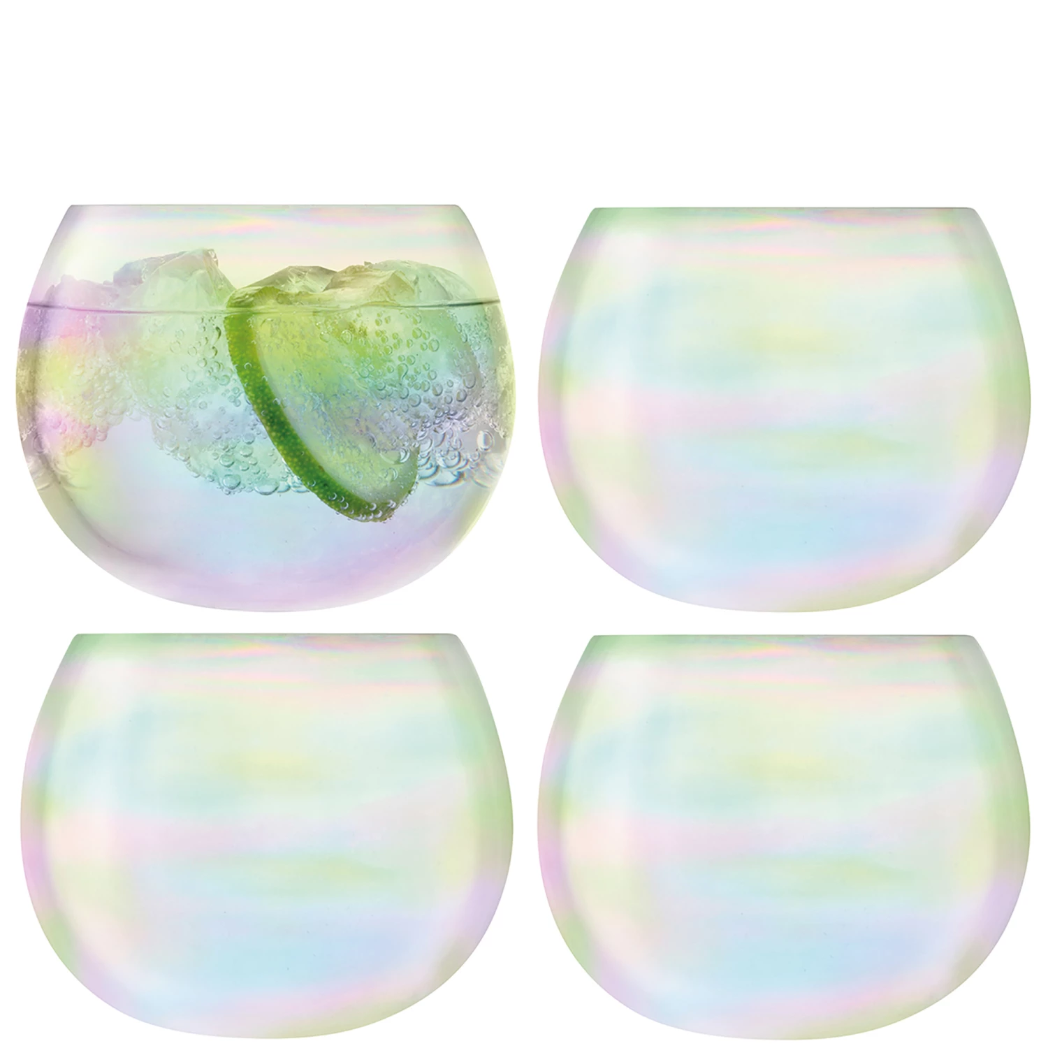 LSA International Set of 4 Bubble Rocking Tumblers - Pearl 350ml 3 LSA International Set of 4 Bubble Rocking Tumblers - Pearl 350ml