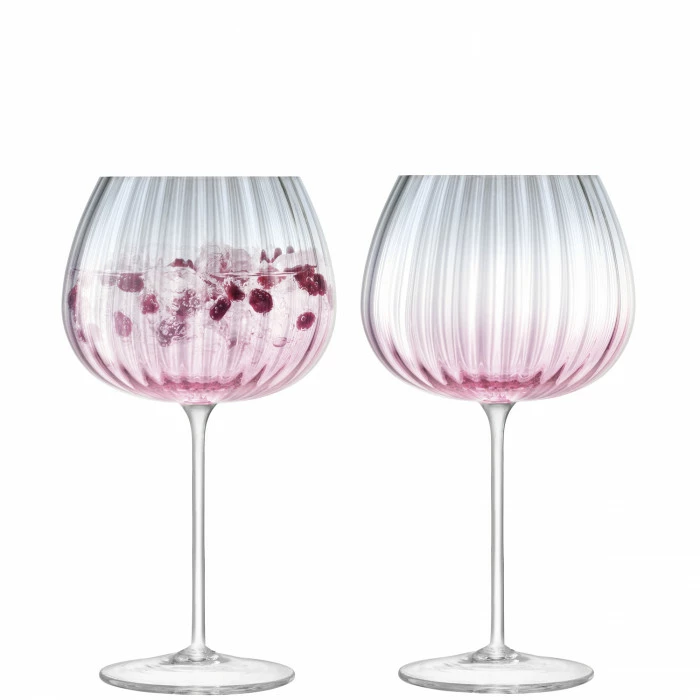 LSA International Set of 2 650ml Pink/Grey Dusk Balloon Goblets 3 LSA International Set of 2 650ml Pink/Grey Dusk Balloon Goblets