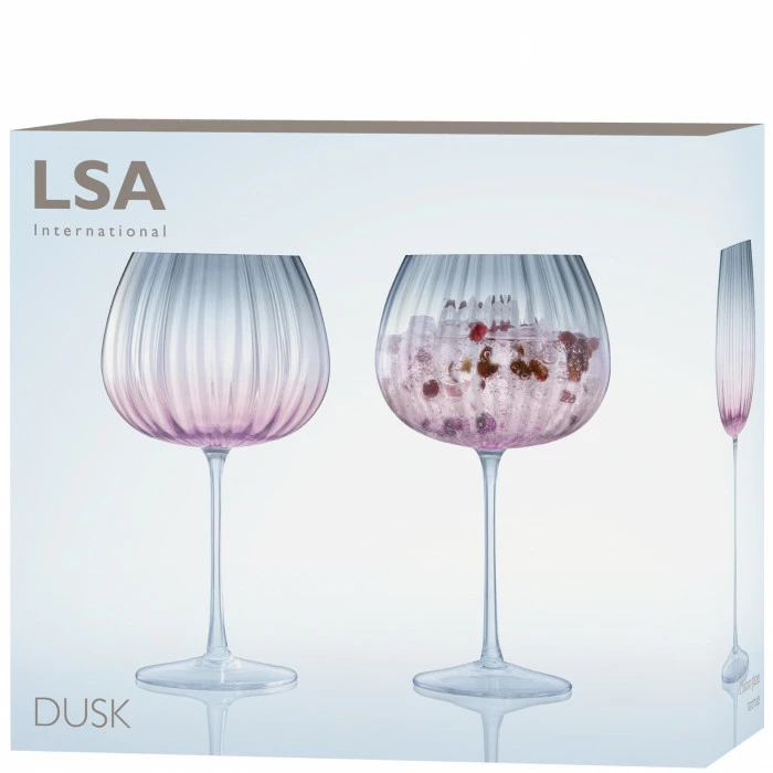 LSA International Set of 2 650ml Pink/Grey Dusk Balloon Goblets 7 LSA International Set of 2 650ml Pink/Grey Dusk Balloon Goblets
