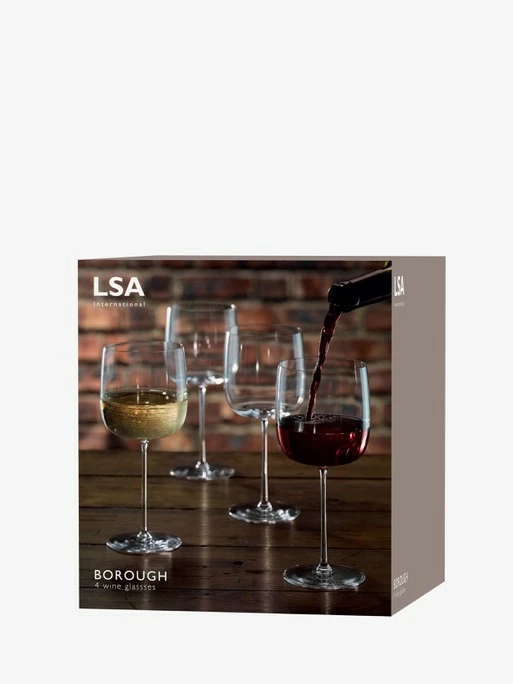 LSA International Set of 4 380ml Clear Borough Wine Glass 11 LSA International Set of 4 380ml Clear Borough Wine Glass