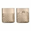 LSA International Set of 2 Taupe Wicker Tumbler Glasses