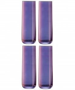 LSA International Set of 4 Aurora Polar Violet Highball Glasses - 420ml