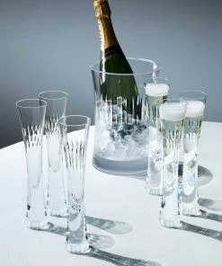 LSA International Moya Champagne Serving Set with Assorted Handcut Decoration
