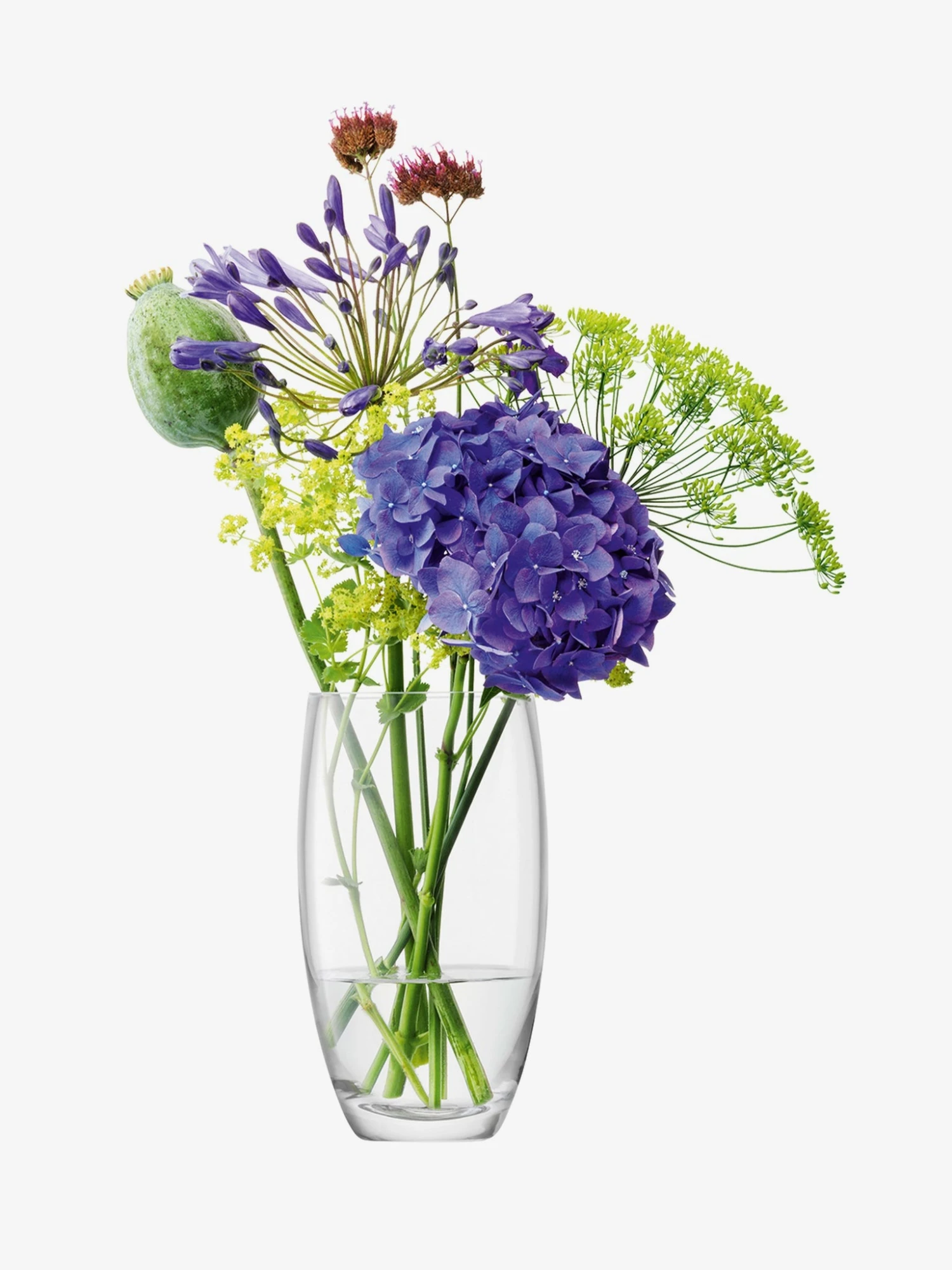 LSA International 20cm Clear Flower Barrel Bouquet Vase 4 LSA International 20cm Clear Flower Barrel Bouquet Vase