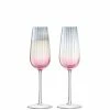 LSA International Set of 2 Pink/Grey 250ml Dusk Champagne Flutes 2 LSA International Set of 2 Pink/Grey 250ml Dusk Champagne Flutes