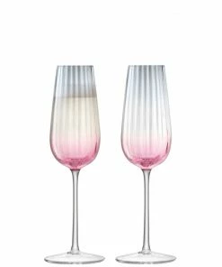 LSA International Set of 2 Pink/Grey 250ml Dusk Champagne Flutes
