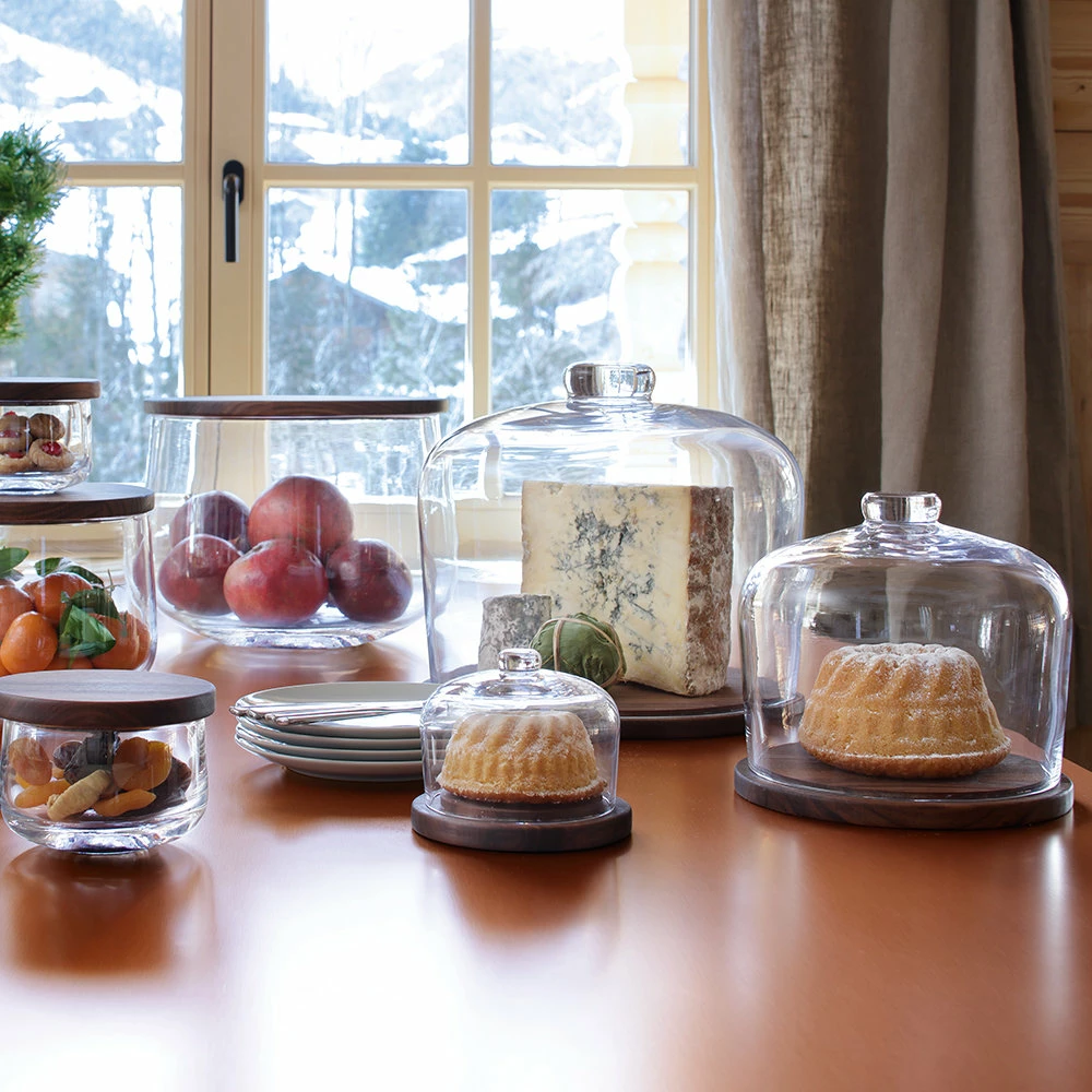 LSA International City Cake/Cheese Dome and Walnut Base 5 LSA International City Cake/Cheese Dome and Walnut Base