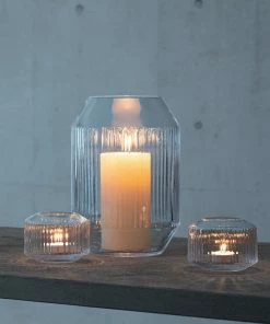 LSA International Rotunda Clear Glass Lantern/Vase H26cm