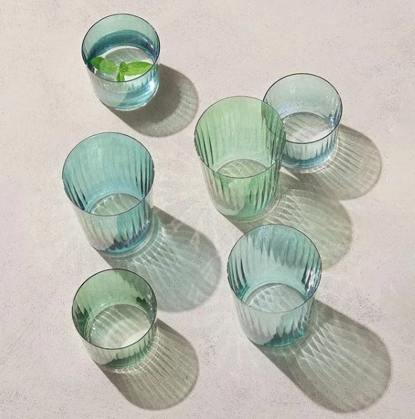 LSA International Gems Ripple Glass - Set of 8 4 LSA International Gems Ripple Glass - Set of 8