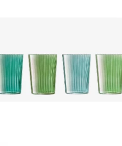 LSA International 560ml Gems Ripple Glass Jade Green - Set of 4