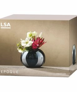 LSA International Epoque Handpainted Glass Vase Sapphire Blue Lustre 13.5cm