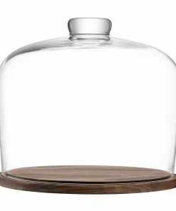 LSA International City Cake/Cheese Dome and Walnut Base