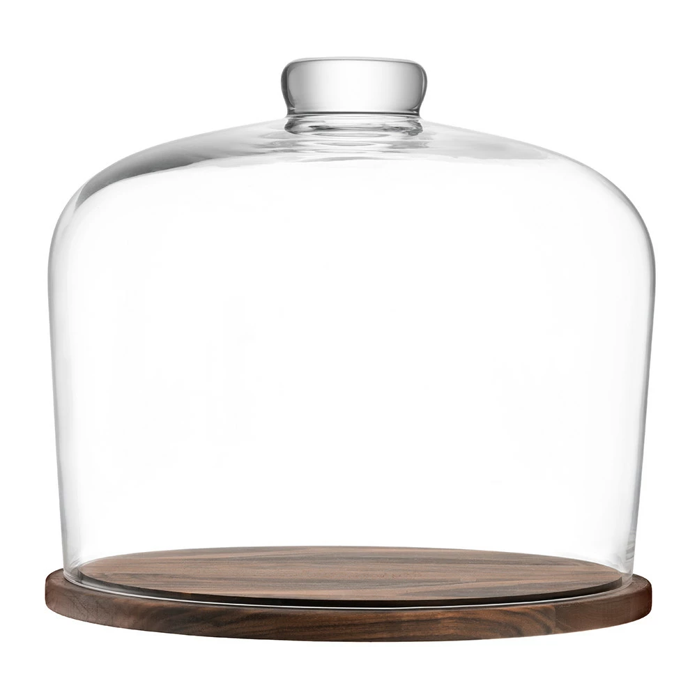 LSA International City Cake/Cheese Dome and Walnut Base 4 LSA International City Cake/Cheese Dome and Walnut Base