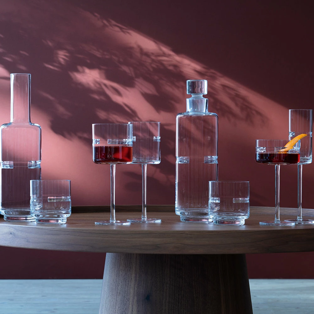 LSA International Set of 2 Horizon Hand-Cut Tumbler Glasses 6 LSA International Set of 2 Horizon Hand-Cut Tumbler Glasses