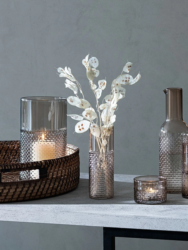 LSA International Taupe Wicker Vase/Lantern H25cm 6 LSA International Taupe Wicker Vase/Lantern H25cm