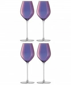 LSA International Set of 4 Polar Violet Aurora Champagne Tulip Glass