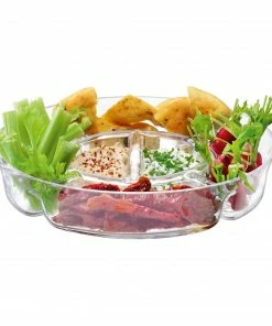 LSA International 35cm Mouth-Blown Glass Serve Multi Platter