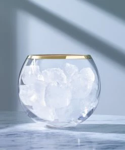LSA International Luca Mouthblown Glass Ice Bucket 15cm with Gold Trim 8 LSA International Luca Mouthblown Glass Ice Bucket 15cm with Gold Trim