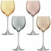 LSA International Set of 4 Polka Wine Glasses in Assorted Metallic Colours