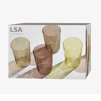 LSA International 560ml Gems Ripple Glass Amber - Set of 4 5 LSA International 560ml Gems Ripple Glass Amber - Set of 4
