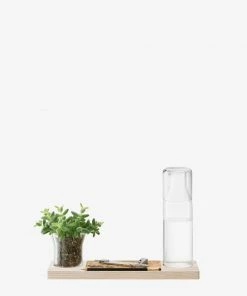 LSA International Plateau Duo Carafe Set & Plant Pot on Ash/Cork Base 6 LSA International Plateau Duo Carafe Set & Plant Pot on Ash/Cork Base