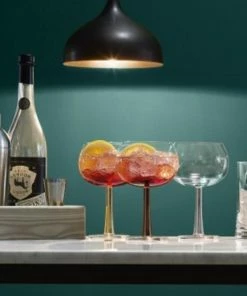 LSA International Set of 2 420ml Copper Stem Gin Balloon Glasses