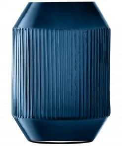 LSA International Rotunda Sapphire Blue Glass Lantern/Vase 26cm