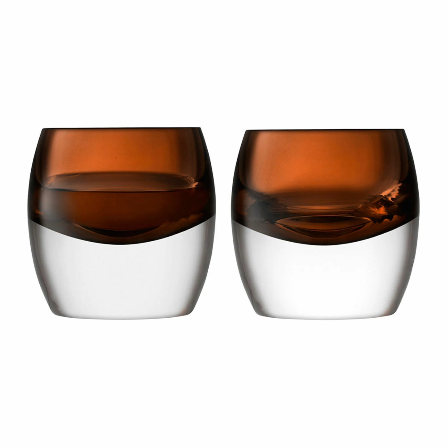 LSA International Peat Brown Whisky Club Connoisseur Set & Walnut Tray 6 LSA International Peat Brown Whisky Club Connoisseur Set & Walnut Tray