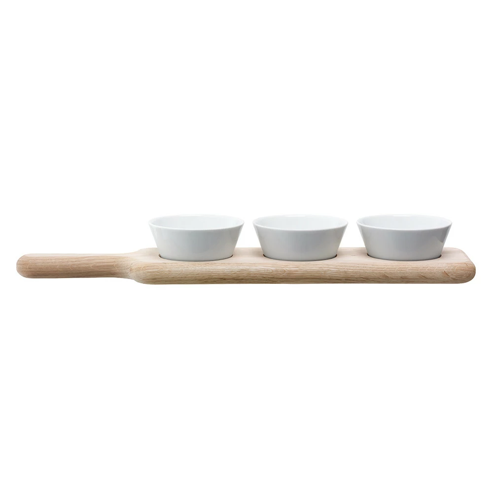 LSA International Oak Paddle & Bowl Set 4 LSA International Oak Paddle & Bowl Set