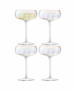 LSA International Set of 4 Pearl Champagne Saucers - 300ml