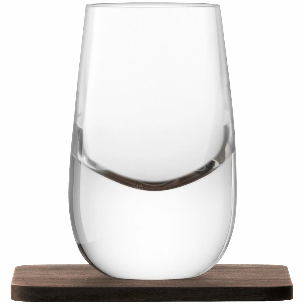 LSA International Set of 2 Whisky Islay Shot Glasses on Walnut Coasters 4 LSA International Set of 2 Whisky Islay Shot Glasses on Walnut Coasters