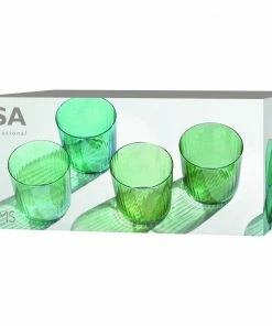 LSA International Set of 4 Assorted Jade 310ml Gems Tumbler Glasses