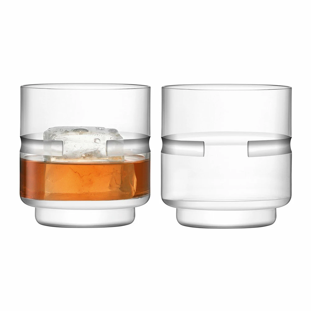 LSA International Set of 2 Horizon Hand-Cut Tumbler Glasses 3 LSA International Set of 2 Horizon Hand-Cut Tumbler Glasses