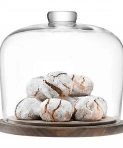 LSA International City Cake/Cheese Dome and Walnut Base